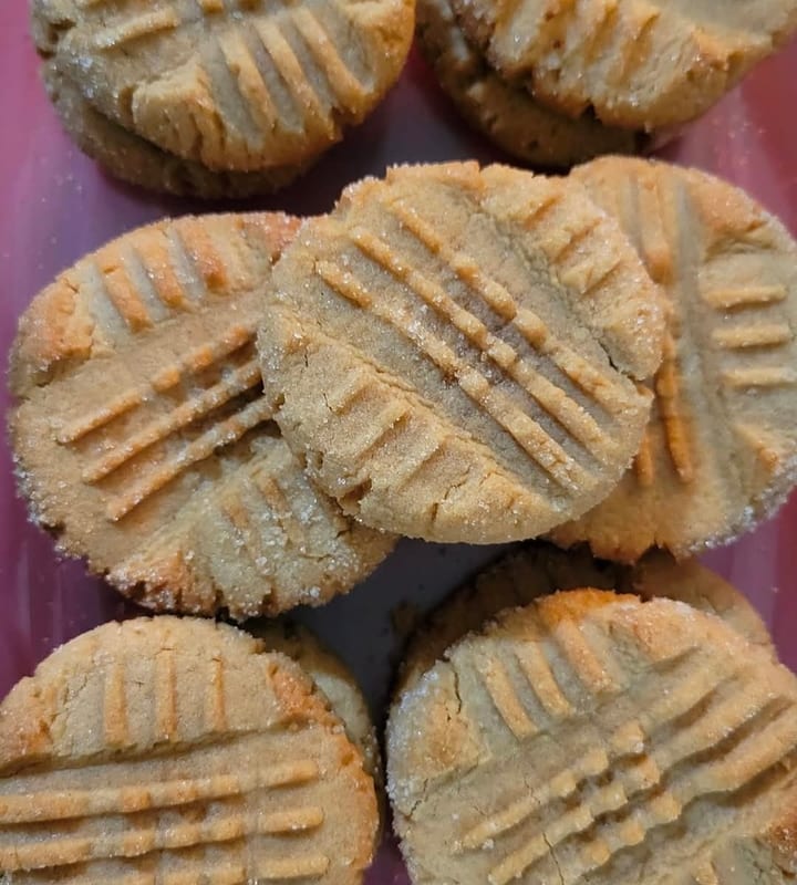 Fresh peanut butter cookies on a plate